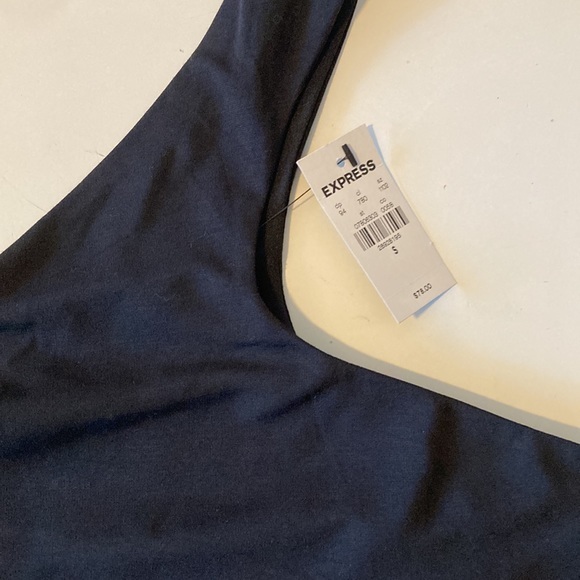 NWT EXPRESS One Shoulder Sheath Dress Black Small Little Black Dress - Picture 7 of 10